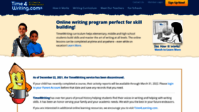 What Time4writing.com website looked like in 2022 (1 year ago)