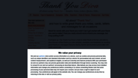 What Thankyoudiva.com website looked like in 2022 (1 year ago)