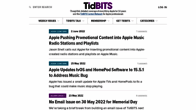 What Tidbits.com website looked like in 2022 (1 year ago)