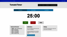 What Tomato-timer.com website looked like in 2022 (1 year ago)
