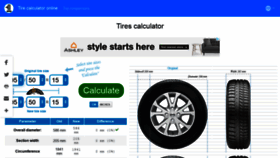 What Tire-calc.com website looked like in 2022 (1 year ago)
