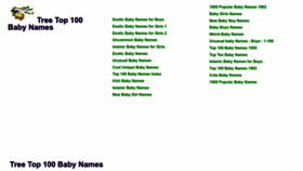 What Treetop100babynames.com website looked like in 2022 (1 year ago)