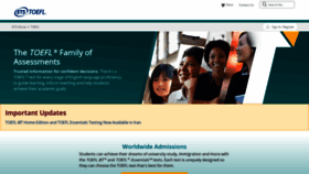 What Toefl.org website looked like in 2022 (1 year ago)