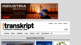 What Transkript.de website looked like in 2022 (1 year ago)