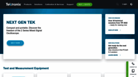 What Tektronix.com website looked like in 2022 (1 year ago)