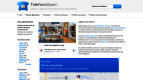 What Telefonospam.com website looked like in 2022 (1 year ago)