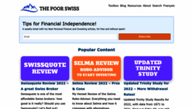 What Thepoorswiss.com website looked like in 2022 (3 years ago)