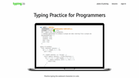 What Typing.io website looked like in 2022 (2 years ago)
