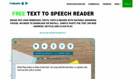 What Ttsreader.com website looked like in 2022 (1 year ago)