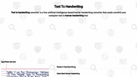 What Texttohandwriting.com website looked like in 2022 (1 year ago)