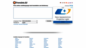 What Translate.eu website looked like in 2022 (1 year ago)