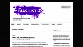 What Thebiaslist.com website looked like in 2022 (1 year ago)