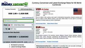 What Themoneyconverter.com website looked like in 2023 (1 year ago)