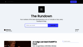 What Therundown.ai website looked like in 2023 (1 year ago)