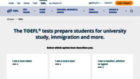 What Toefl.org website looked like in 2023 (1 year ago)