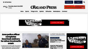 What Theoaklandpress.com website looked like in 2023 (1 year ago)