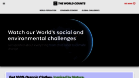 What Theworldcounts.com website looked like in 2023 (1 year ago)