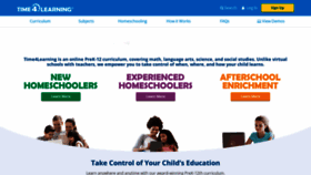 What Time4learning.com website looked like in 2023 (2 years ago)