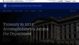 What Treas.gov website looked like in 2023 (1 year ago)