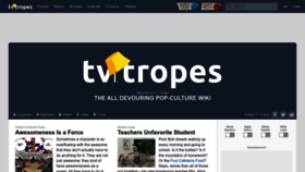 What Tvtropes.org website looked like in 2023 (1 year ago)