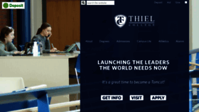What Thiel.edu website looked like in 2023 (1 year ago)