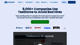 What Testdome.com website looked like in 2023 (1 year ago)