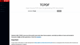 What Tcpdf.org website looked like in 2023 (1 year ago)