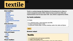 What Textile-lang.com website looked like in 2023 (1 year ago)