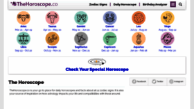 What Thehoroscope.co website looked like in 2023 (1 year ago)