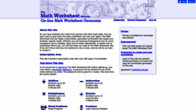 What Themathworksheetsite.com website looked like in 2023 (1 year ago)