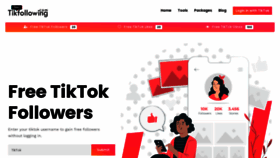 What Tikfollowing.com website looked like in 2023 (1 year ago)