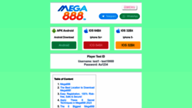 What Topmega888.com website looked like in 2023 (1 year ago)