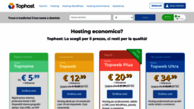 What Tophost.it website looked like in 2023 (2 years ago)