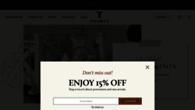 What Thymes.com website looked like in 2023 (This year)