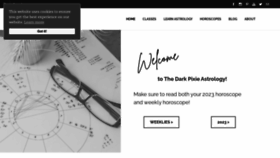 What Thedarkpixieastrology.com website looked like in 2023 (This year)