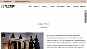 What Taifenggarment.com website looked like in 2023 (2 years ago)