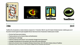 What Toadshow.com.au website looked like in 2023 (This year)