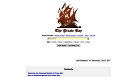 What Thepiratesbay.com website looked like in 2023 (This year)