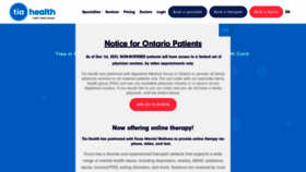 What Tiahealth.com website looked like in 2023 (This year)