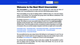 What Theunscrambled.com website looks like in 2024 