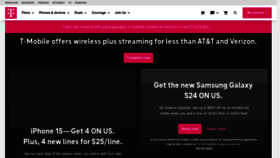What T-mobile.com website looked like in 2024 (1 year ago)