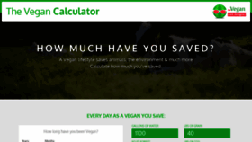 What Thevegancalculator.com website looks like in 2024 