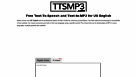 What Ttsmp3.com website looks like in 2024 