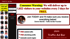 What Trafficadbar.com website looks like in 2024 