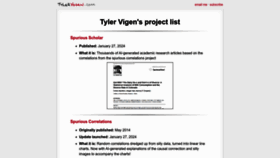 What Tylervigen.com website looks like in 2024 