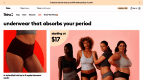 What Thinx.com website looks like in 2024 