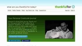What Thankfulfor.com website looked like in 2011 (12 years ago)