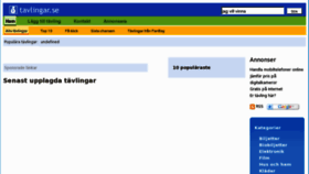 What Tavlingar.se website looked like in 2011 (12 years ago)