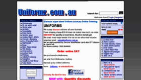 What Uniformz.com.au website looked like in 2012 (11 years ago)