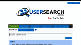 What Usersearch.net website looked like in 2015 (9 years ago)